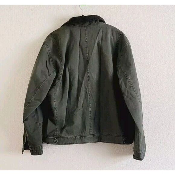 Levi's Military Blanket Lined Jacket Size L Red Buffalo Plaid Liner Olive Green - Picture 4 of 12